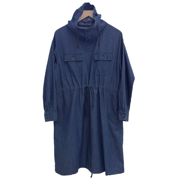 *2017 FWK Engineered Garments Cotton Chambray Cagoule Dress - Indigo - Small - Picture 1 of 5